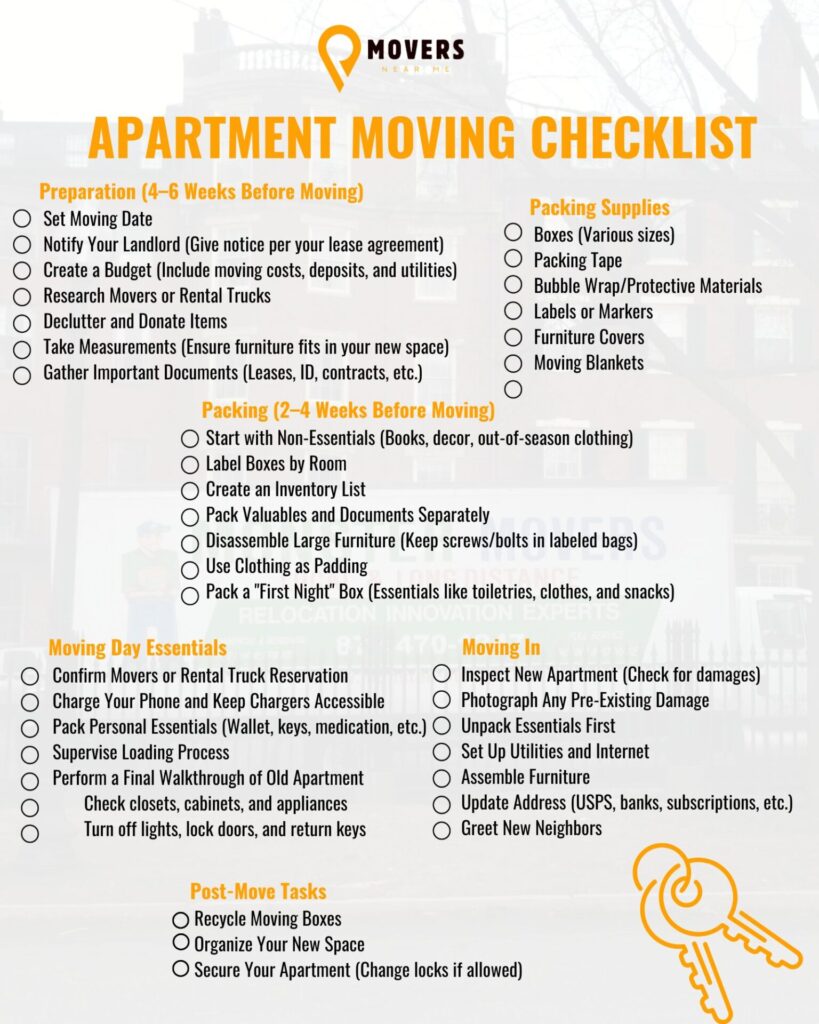 Apartment Moving Checklist