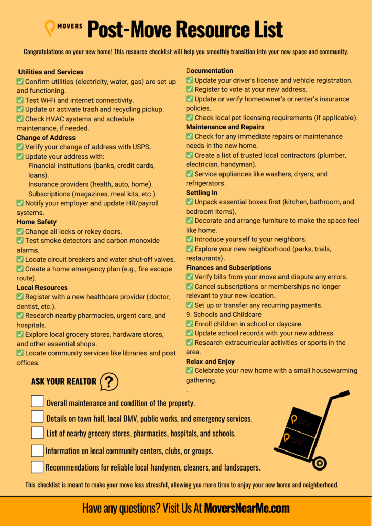 post move checklist